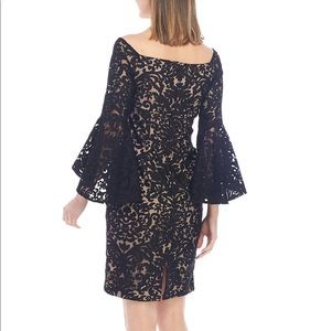 xscape off the shoulder lace gown